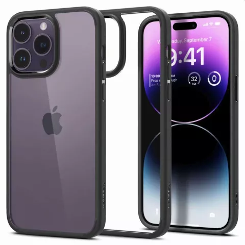 Spigen Ultra Hybrid Case Kompatibel mit iPhone 14 Pro - mattschwarz