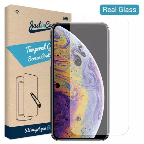 Just in Case Tempered Glass f&uuml;r iPhone X und XS - geh&auml;rtetes Glas