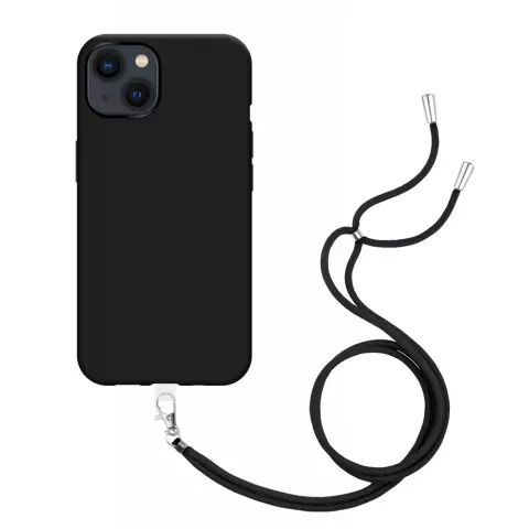 Just in Case Soft TPU Case mit Kordel f&uuml;r iPhone 13 - schwarz