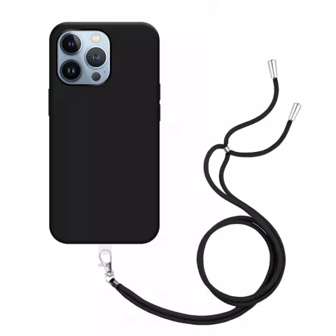 Just in Case Weiche TPU-H&uuml;lle mit Kordel Kompatibel mit iPhone 13 Pro - Schwarz