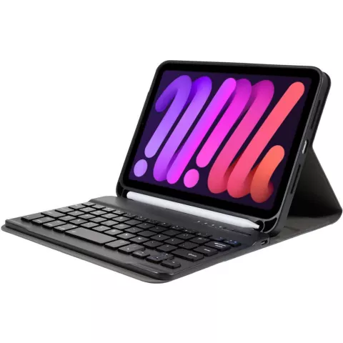 Just in Case Vintage Bluetooth-Tastaturabdeckung QWERTZ-H&uuml;lle Kompatibel mit iPad mini 6 (2021) &amp; iPad mini 7 (2024) - blau