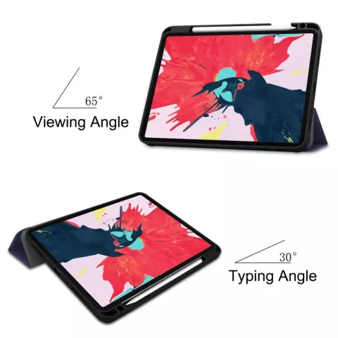 Just in Case Trifold Case mit Stiftschlitz-Abdeckung, Kompatibel mit iPad Pro 11 Zoll (2018 2020 2021 2022) - blau