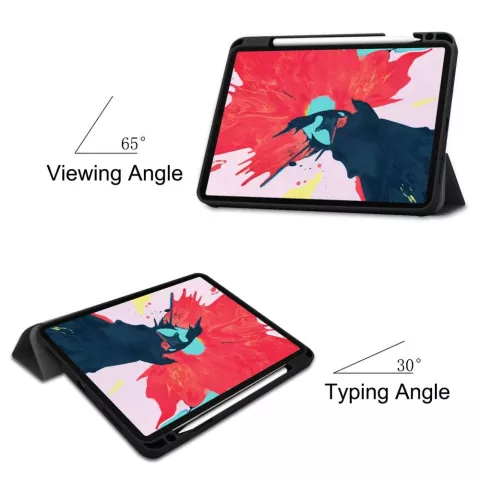 Just in Case Trifold Case mit Stiftschlitz-Abdeckung, Kompatibel mit iPad Pro 11 Zoll (2018 2020 2021 2022) - Schwarz