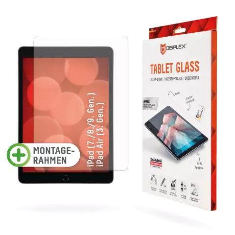 Displex Tablet Glas + Rahmen Kompatibel mit iPad 10,2 Zoll - geh&auml;rtetes Glas