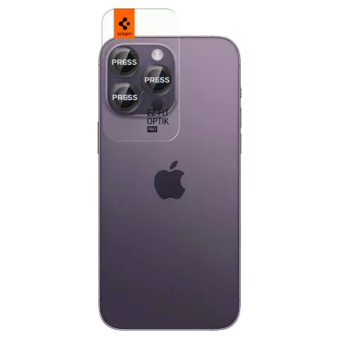 Spigen Glas tR EZ Fit Optik Pro Lens 2 Pack f&uuml;r iPhone 14 Pro und iPhone 14 Pro Max - Schwarz