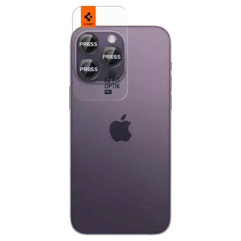 Spigen Glas tR EZ Fit Optik Pro Lens 2 Pack Kompatibel mit iPhone 14 Pro und iPhone 14 Pro Max - Schwarz