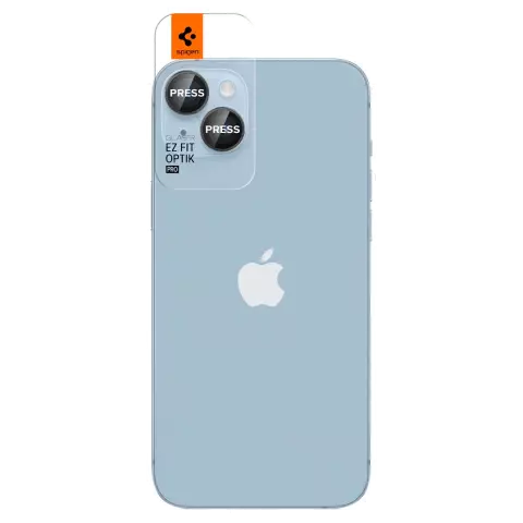 Spigen Glas tR EZ Fit Optik Pro Lens 2 Pack Kompatibel mit iPhone 14 und iPhone 14 Plus - Schwarz