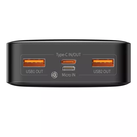 Baseus Bipow Power Bank 20000 mAh 20 W Schnellladung Dual USB-A und USB-C - Schwarz