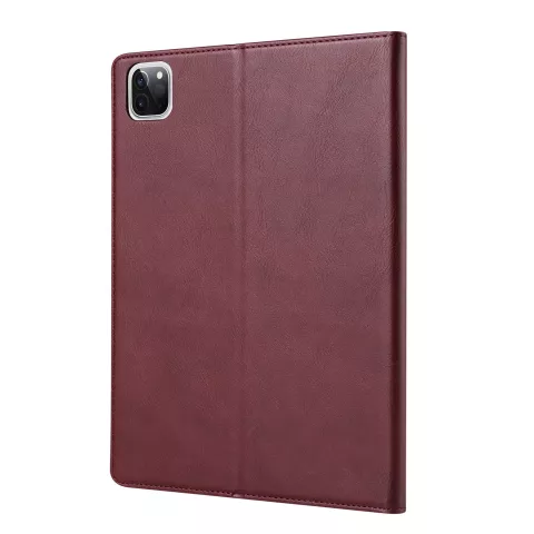 Leder iPad Pro 12,9-Zoll (2018 2020 2021 2022) Case Cover Brieftasche Brieftasche - Wine Red Apple Pencil