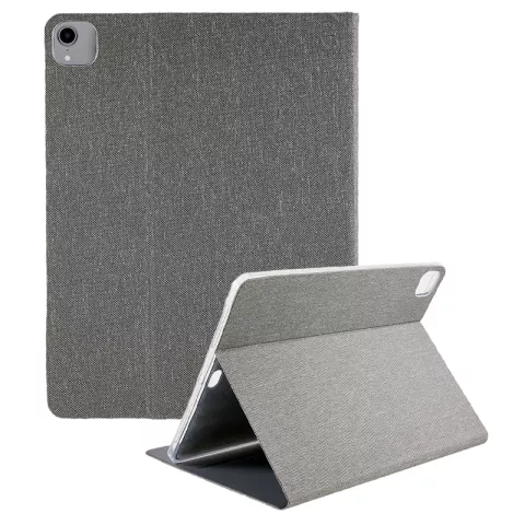 Stoff Kunstleder iPad Pro 12,9-Zoll 2018 2020 2021 2022 Hoes Case - Grauer Stoff