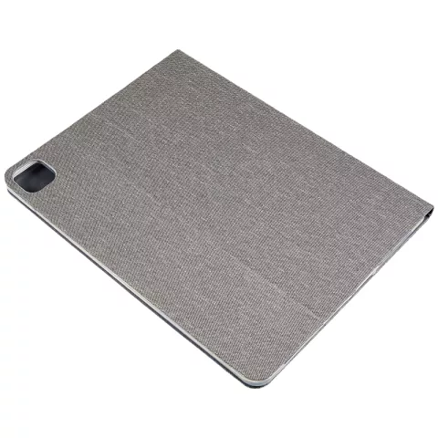 Stoff Kunstleder iPad Pro 12,9-Zoll 2018 2020 2021 2022 Hoes Case - Grauer Stoff