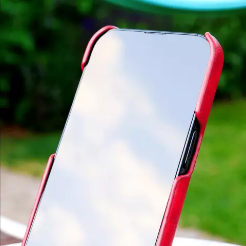 Duo Cardslot Wallet Kunstlederh&uuml;lle Kompatibel mit iPhone 12 Pro Max - rot