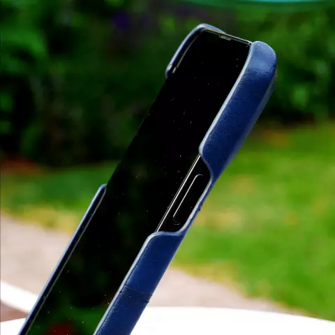 Duo Cardslot Wallet Kunstlederh&uuml;lle f&uuml;r iPhone 12 mini - blau