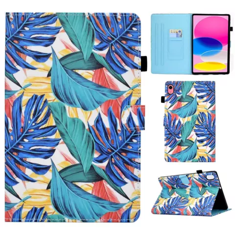 Tropical Bookcase Kunstlederh&uuml;lle f&uuml;r iPad 10. Generation 10,9 Zoll 2022 - Blau