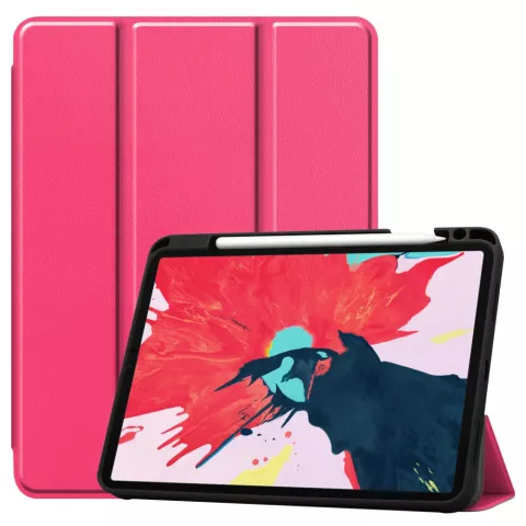 Dreifach faltbare Kunstlederh&uuml;lle f&uuml;r iPad Pro 11 Zoll (2018 2020 2021 2022) &amp; iPad Air 4 und iPad Air 5 - Pink