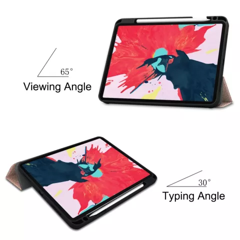 Dreifach faltbare Kunstlederh&uuml;lle f&uuml;r iPad Pro 11 Zoll (2018 2020 2021 2022) &amp; iPad Air 4 und iPad Air 5 - Gold
