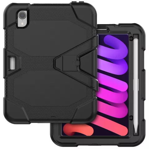 Survivor Kickstand Robuste Kunststoff- und Silikonh&uuml;lle f&uuml;r iPad mini 6 - Schwarz