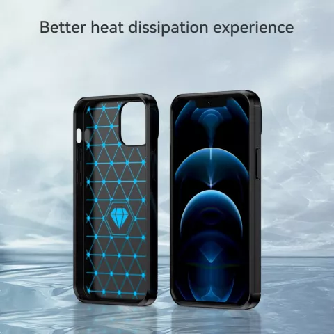 Carbon Armor TPU mit geb&uuml;rsteter Oberfl&auml;che f&uuml;r iPhone 13 mini - Schwarz