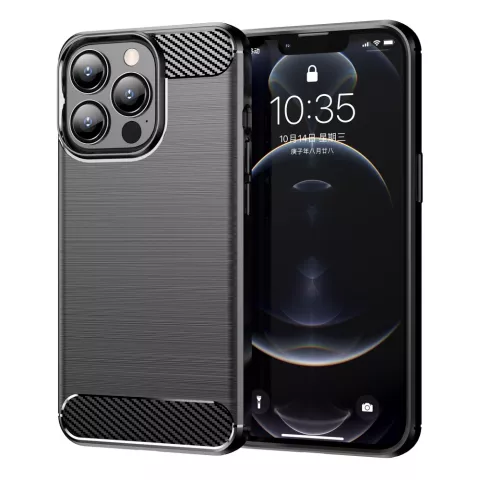 Carbon Armor TPU mit geb&uuml;rsteter Oberfl&auml;che f&uuml;r iPhone 13 Pro Max - Schwarz