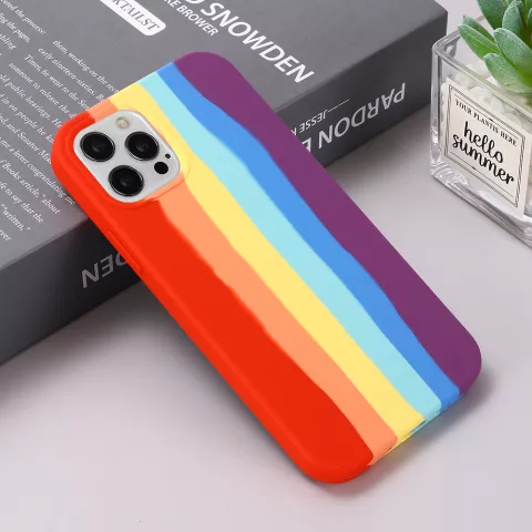 Rainbow Pride Silikonh&uuml;lle Kompatibel mit iPhone 13 Pro - Pastell