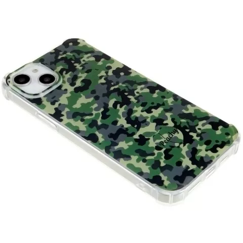 Camo Survivor TPU-H&uuml;lle mit verst&auml;rkten Ecken f&uuml;r iPhone 15 - Armeegr&uuml;n