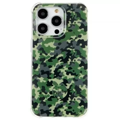 Camo Survivor TPU-H&uuml;lle mit verst&auml;rkten Ecken f&uuml;r iPhone 15 Pro Max - Armeegr&uuml;n