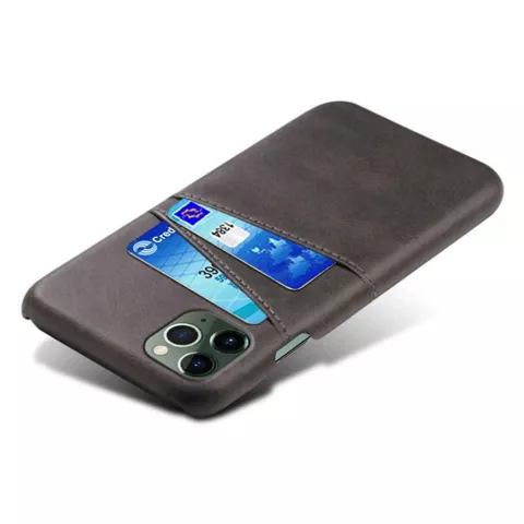 Duo Cardslot Wallet vegane Lederh&uuml;lle f&uuml;r iPhone 15 Pro - Schwarz