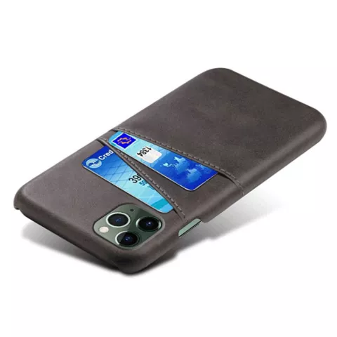 Duo Cardslot Wallet vegane Lederh&uuml;lle f&uuml;r iPhone 15 Plus - Schwarz