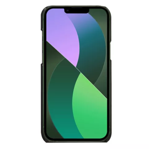 Duo Cardslot Wallet vegane Lederh&uuml;lle Kompatibel mit iPhone 15 Plus - schwarz