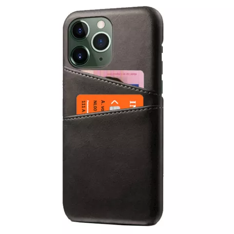 Duo Cardslot Wallet vegane Lederh&uuml;lle f&uuml;r iPhone 15 Pro Max - Schwarz