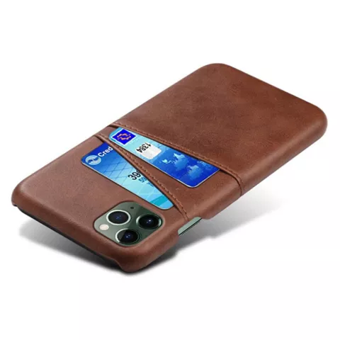 Duo Cardslot Wallet vegane Lederh&uuml;lle f&uuml;r iPhone 15 Pro - braun