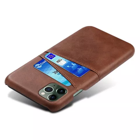 Duo Cardslot Wallet vegane Lederh&uuml;lle f&uuml;r iPhone 15 Pro Max - braun