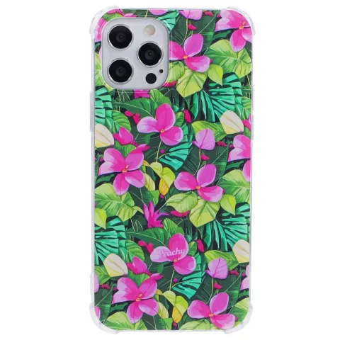 Schutzh&uuml;lle mit tropischen Bl&auml;ttern und Blumen aus TPU mit verst&auml;rkten Ecken, Kompatibel mit iPhone 11 Pro Max