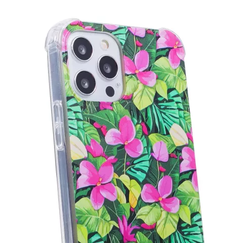 Schutzh&uuml;lle mit tropischen Bl&auml;ttern und Blumen aus TPU mit verst&auml;rkten Ecken, Kompatibel mit iPhone 11 Pro Max