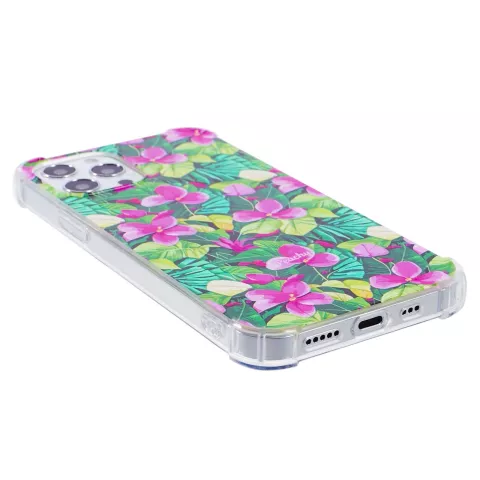 Schutzh&uuml;lle mit tropischen Bl&auml;ttern und Blumen aus TPU mit verst&auml;rkten Ecken, Kompatibel mit iPhone 11 Pro Max