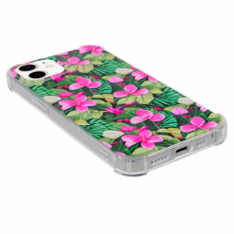 Tropische Bl&auml;tter und Blumen TPU-H&uuml;lle mit sto&szlig;festen Ecken f&uuml;r das iPhone 12 mini