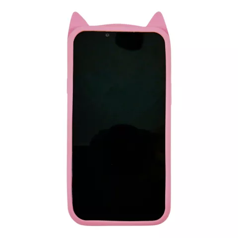 S&uuml;sse Katzen-Silikonh&uuml;lle f&uuml;r iPhone 15 Plus - Rosa