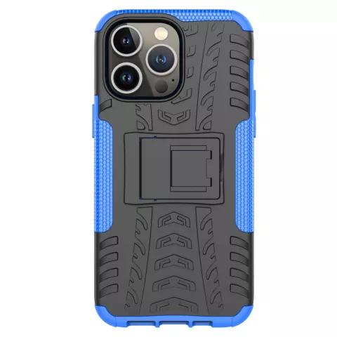 Stossfeste Kickstand-Schutzh&uuml;lle aus rutschfestem Kunststoff und TPU f&uuml;r iPhone 15 Pro - blau