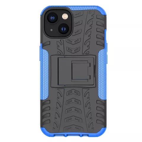 Stossfeste Kickstand-H&uuml;lle aus rutschfestem Kunststoff und TPU f&uuml;r iPhone 15 - Blau