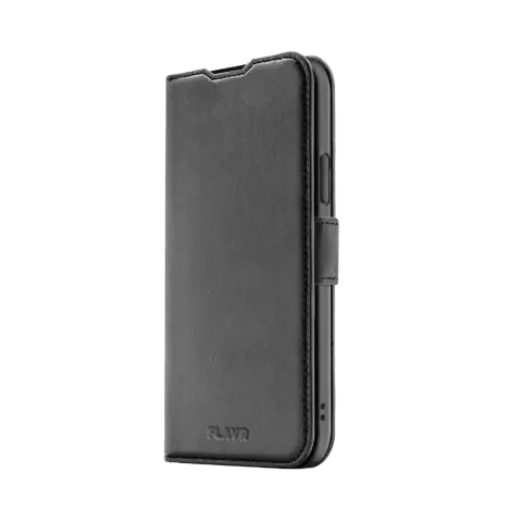FLAVR Wallet Case aus recyceltem Leder f&uuml;r iPhone 15 - Schwarz