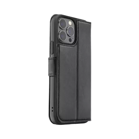 FLAVR Leather Wallet Case Recycelte H&uuml;lle Kompatibel mit iPhone 15 Pro Max - Schwarz