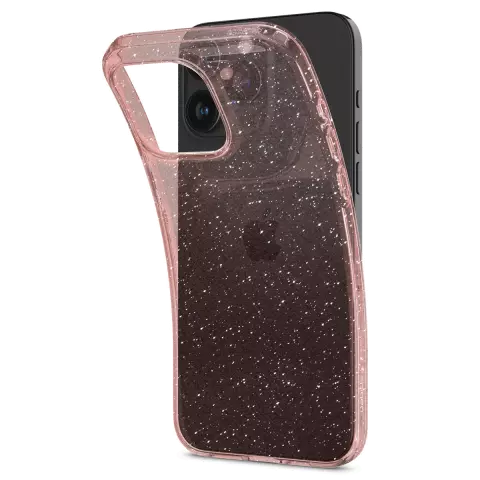 Spigen Liquid Crystal Glitter H&uuml;lle f&uuml;r iPhone 15 Pro - Transparent Pink