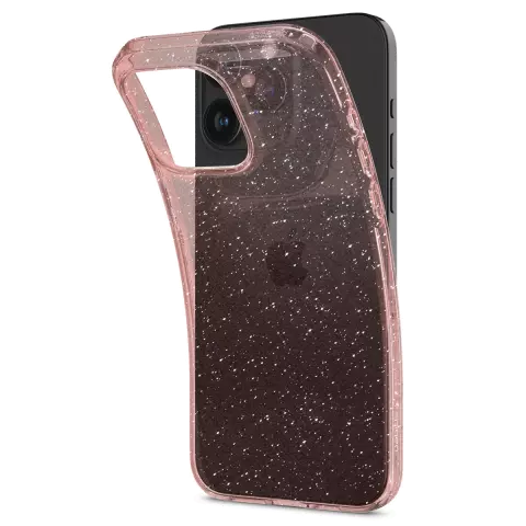 Spigen Liquid Crystal Glitter H&uuml;lle Kompatibel mit iPhone 15 Pro - Transparent Pink