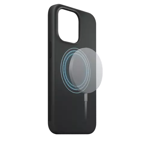 Xqisit NP Silikonh&uuml;lle Anti Bac Magnet Recycelte H&uuml;lle Kompatibel mit iPhone 15 Pro Max - Schwarz