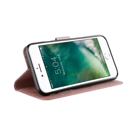 Xqisit NP Wallet Case Viskan Case Kompatibel mit iPhone 6, 6s, 7, 8, SE 2020 und SE 2022 - ros&eacute;goldfarben