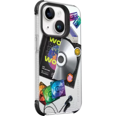 Laut Pop Retro-Musikh&uuml;lle Kompatibel mit iPhone 15 - Bunt