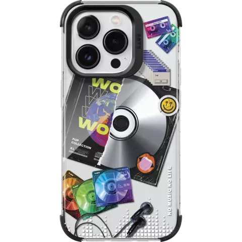 Laut Pop Retro-Musikh&uuml;lle Kompatibel mit iPhone 15 Pro - Bunt