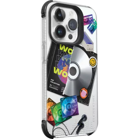 Laut Pop Retro-Musikh&uuml;lle Kompatibel mit iPhone 15 Pro Max - Bunt
