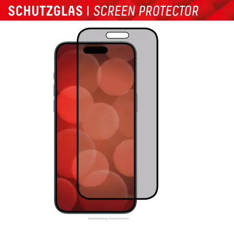 Displex Privacy Glass Displayschutzfolie Kompatibel mit iPhone 15 - Transparent