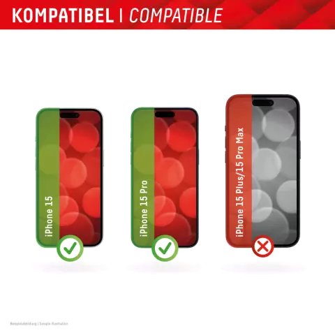 Displex Privacy Glass Displayschutzfolie Kompatibel mit iPhone 15 - Transparent